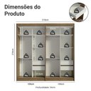 Ver imagem 7 de Conjunto 2 Guarda Roupas Casal Tokio 4 Portas de Correr com Espelhos MDP Rustic-Branco Madesa 218cm