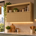 Ver imagem 1 de Armário Aéreo Modular Ripado 1 Porta Basculante Marquesa 120cm 100 Mdf