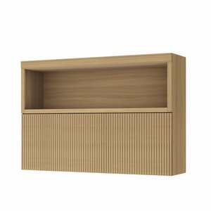 Armário Aéreo Modular Ripado 1 Porta Basculante Marquesa 120cm 100 Mdf