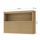 Ver imagem 3 de Armário Aéreo Modular Ripado 1 Porta Basculante Marquesa 120cm 100 Mdf