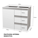 Ver imagem 4 de Balcão Móvel Mdf Armário de Banheiro 60cm sem Tampo/cuba Direito sem Fundo