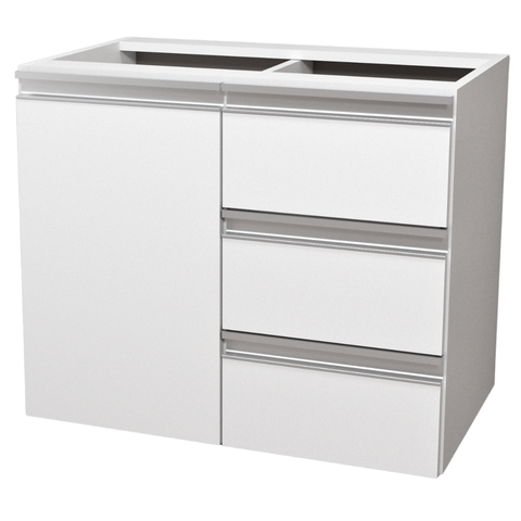 Balcão Móvel Mdf Armário de Banheiro 60cm sem Tampo/cuba Direito sem Fundo