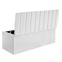 Ver imagem 3 de Kit Cabeceira e Calçadeira Baú Solteiro 90cm Carla Courino Branco - D A DECOR
