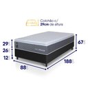 Ver imagem 2 de Conjunto Box Preto Argel Cinza Espuma D33 Solteiro 88x188x67 - King House