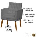 Ver imagem 4 de 1 Namoradeira 2 Poltronas Decorativa Mais Puff Resistente para Recepção Confortável Sala de Espera