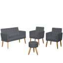 Ver imagem 1 de 1 Namoradeira 2 Poltronas Decorativa Mais Puff Resistente para Recepção Confortável Sala de Espera