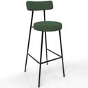 Ver imagem 3 de Kit 02 Banquetas Baixa Bar Cozinha Sala de Jantar Estrutura em Aço Milão L02 Suede Verde Musgo - Lya