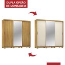 Ver imagem 5 de Guarda Roupa Dalila 3 Portas, 4 Gavetas, 3 Cabideiros Flex Cinamon Touch com Espelho e Pés - Demó