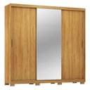 Ver imagem 1 de Guarda Roupa Dalila 3 Portas, 4 Gavetas, 3 Cabideiros Flex Cinamon Touch com Espelho e Pés - Demó