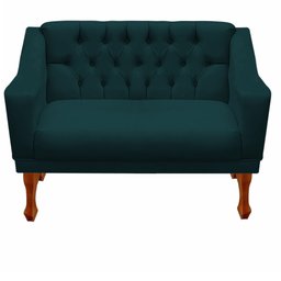 Jogo de Sofá Namoradeira + 02 Poltronas para Escritorio Recepção Grecia - Suede Azul Marinho - 2