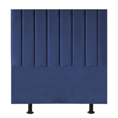 Cabeceira de Cama Solteiro Box 100 Cm Taís Suede Azul Marinho