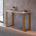 Ver imagem 1 de Escrivaninha Mesa Escritório 100% MDF 89,5cm Industrial Freijo e Off White Branco