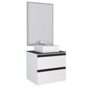 Ver imagem 1 de Conjunto Para Banheiro Aço Gaia 60 com Cuba Cubo Cozimax Branco