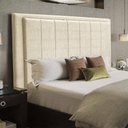 Ver imagem 1 de Cabeceira Opala Cama Box Queen 160cm Linho Bege - SSX Multicoisas