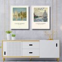 Ver imagem 2 de Kit 2 Quadros Decorativos Barcos de Monet 24x18cm:moldura Branca