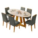 Ver imagem 1 de Conjunto Sala de Jantar Mesa Tampo em Vidro 1,80m Vick 6 Cadeiras Bel