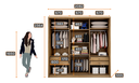 Ver imagem 4 de Guarda Roupa Casal Arezzo 3 Portas 4 Gavetas com Espelho Nh Rei de Casa Cumaru/Fendi