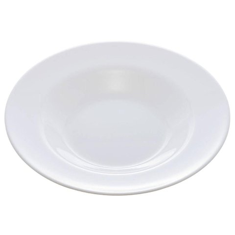 Prato Fundo Branco 28cm Vidro Opalino Avulso Massa Risoto Entradas Friends Time Lyor