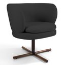 Ver imagem 1 de Poltrona Decorativa Sala de Estar Melissa Base Xis Giratória C-465 Linho Chumbo - Domi