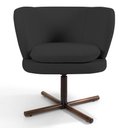 Ver imagem 2 de Poltrona Decorativa Sala de Estar Melissa Base Xis Giratória C-465 Linho Chumbo - Domi