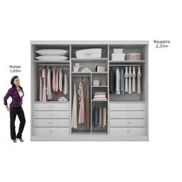 Guarda-Roupa Casal 6 Portas 8 Gavetas Bari Espresso Móveis - 6