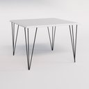 Ver imagem 3 de Conjunto de Mesa Eames Clips de Ferro Preto Tampo Quadrado Branco 90x90 4 Cadeiras Ferro Preta Assen