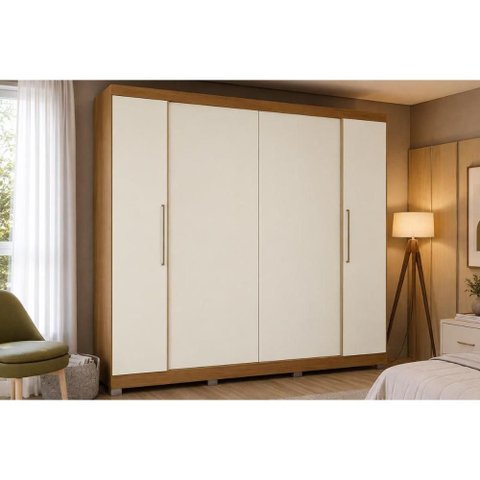 Guarda Roupa Casal 4PTS 3GAV Pé CB03T591 Offwhite Kappesberg