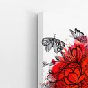 Ver imagem 3 de Flores Esqueleto Aquarela Vermelho Quadro Canvas 60x40cm