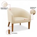 Ver imagem 3 de Poltrona Sala Decorativa Stella Pé Madeira Trapézio Castanho Sintético Bege D03 - D’Rossi