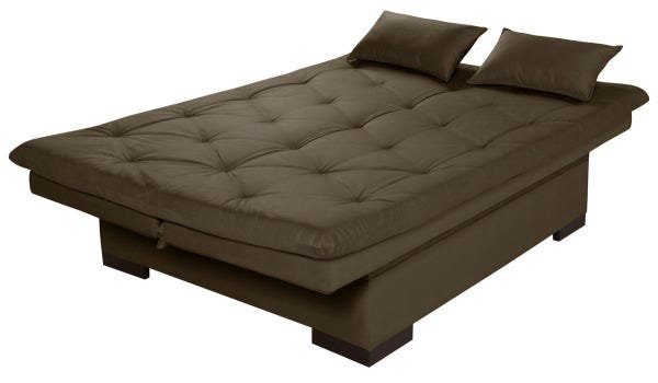 Sofá Cama com Bau Multiuso em Suede Essencial Estofados - 3