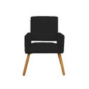 Ver imagem 2 de Poltrona Cadeira Decorativa c/ Costas Vazadas Camila Pés Palito Suede Preto - LM DECOR