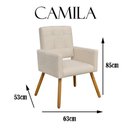 Ver imagem 4 de Poltrona Cadeira Decorativa c/ Costas Vazadas Camila Pés Palito Suede Preto - LM DECOR