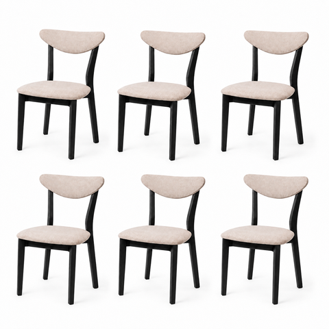 Kit 6 Cadeira de Jantar Madeira Maciça Floripa Estofada Premium Ergonomica Confortável Di Franco