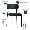 Ver imagem 4 de Cadeira Decorativa para Sala de Jantar Melina L02 Fcato Verde Musgo Linho Chumbo - Lyam Decor