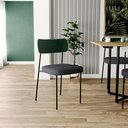 Ver imagem 2 de Cadeira Decorativa para Sala de Jantar Melina L02 Fcato Verde Musgo Linho Chumbo - Lyam Decor