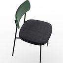 Ver imagem 3 de Cadeira Decorativa para Sala de Jantar Melina L02 Fcato Verde Musgo Linho Chumbo - Lyam Decor