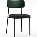 Ver imagem 1 de Cadeira Decorativa para Sala de Jantar Melina L02 Fcato Verde Musgo Linho Chumbo - Lyam Decor