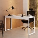 Ver imagem 1 de Mesa Escrivaninha Industrial Desk 90 Color Quarto Escritório Branco Branco
