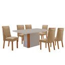 Ver imagem 2 de Mesa de Jantar Isadora 180cm Tampo MDF Vidro Canto Copo com 6 Cadeiras Yasmin