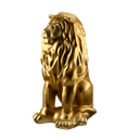 Ver imagem 1 de Escultura Estátua Decorativa Leão Sentado 108cm:dourado Envelhecido