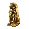 Escultura Estátua Decorativa Leão Sentado 108cm:dourado Envelhecido - 1