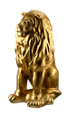 Ver imagem 1 de Escultura Estátua Decorativa Leão Sentado 108cm:dourado Envelhecido