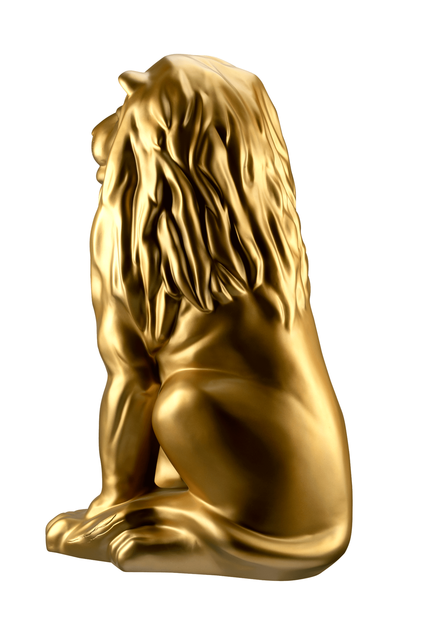 Escultura Estátua Decorativa Leão Sentado 108cm:dourado Envelhecido - 2