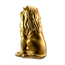 Ver imagem 2 de Escultura Estátua Decorativa Leão Sentado 108cm:dourado Envelhecido