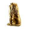 Escultura Estátua Decorativa Leão Sentado 108cm:dourado Envelhecido - 2