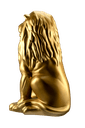 Ver imagem 2 de Escultura Estátua Decorativa Leão Sentado 108cm:dourado Envelhecido