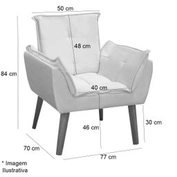 Poltrona Decorativa Clara Veludo Preto - 3