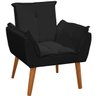 Poltrona Decorativa Clara Veludo Preto - 1