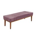 Ver imagem 1 de Divã Recamier Banco Base Madeira para Quarto Gênova 195cm Veludo Uva S04 - D'Rossi