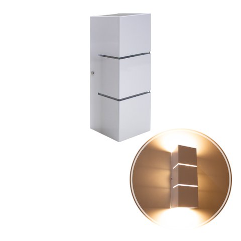 Arandela Focos Fachos Frisos 30cm para 2 Lâmpadas E27 - Branca St1286